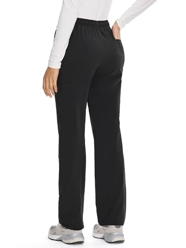 COZYFIT Straight Leg Scrub Pants for Women, Drawstring Soft Stretch, Anti-Wrinkle Women's Scrub Pants with 6 Pockets4