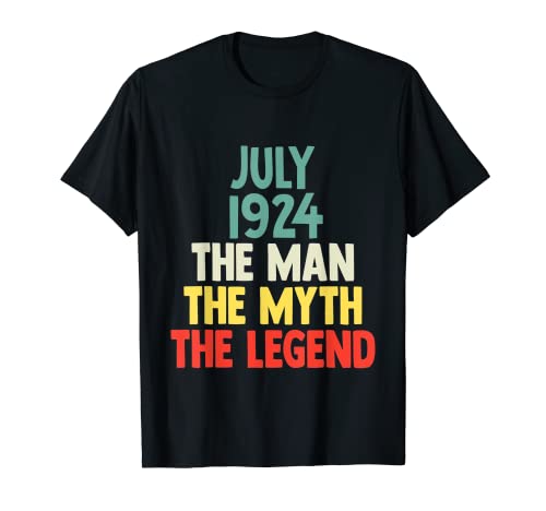 The Man Myth Legend 1924 - Regalo de cumpleaños 98 de julio Camiseta