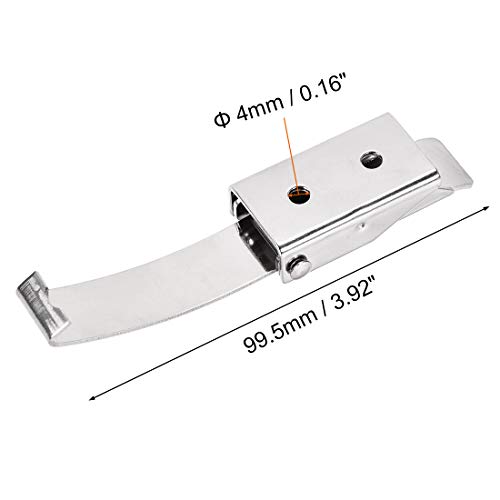 Image of uxcell 3.92-inch SUS304 Stainless Steel Draw Toggle Latch with Spring-Steel Hook - 3 Pcs