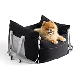 【飛び出し防止×防水】Lesure ドライブベッド ドライブボックス 犬用 車用 小型犬用 洗濯機OK カバー取り外し可 厚手クッション 助手席 後部座席対応 12kg以下 お出かけ 旅行 ブラック