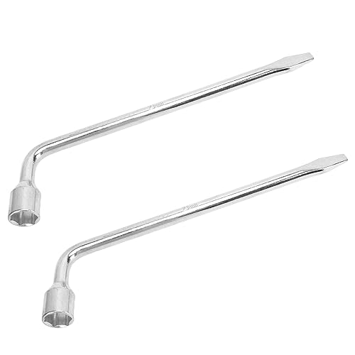 AMAKO 2Pcs 21mm Lug Wrench: L Type Hex Key with Slotted End for Car Tire Maintenance, Durable 45 Steel, Suitable for Vehicle Repair