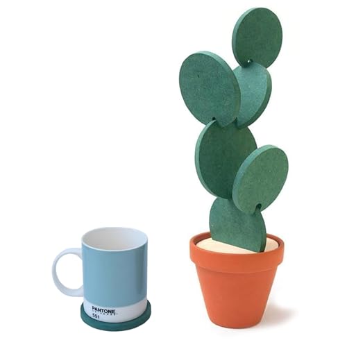 Set of 6 Creative Cactus Design Coasters, Fun Table Mats for Drinks, Unique Accessories for Desk or Kitchen, Ideal for Quirky Home Decor and Gift Ideas