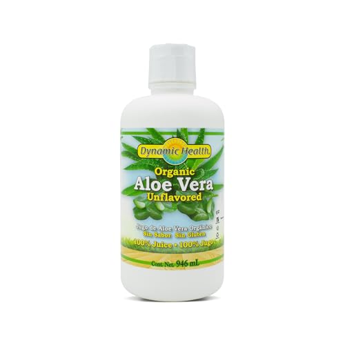 Vitamínicos, Dynamic Health Organic Aloe Vera, sin sabor, 946 ml