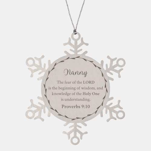 Engraved Snowflake Ornament Nanny Gifts The Fear of The Lord