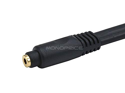 Monoprice Audio Extension Cable - 3 Feet - Black | Premium 3.5mm Stereo Male to 3.5mm Stereo Female 22AWG, Gold Plated