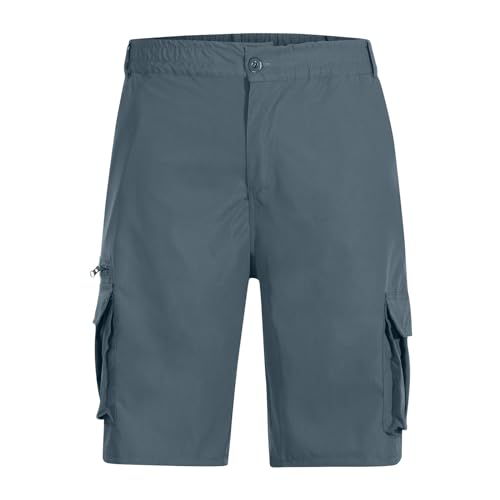 Image of Cargo Shorts for Men,Summer Casual Elastic Waist Big Tall Baggy Shorts Lightweight Hiking Short with Multi Pockets