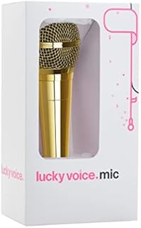 Lucky Voice Karaoke Microphone for Adults & Kids - Gold - Portable Handheld Mic for Karaoke Machines, PA Systems, Speaker Amps - 5m Long Cable