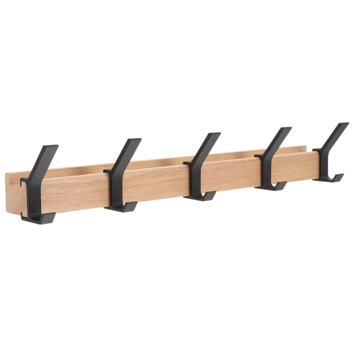 Perchero de pared de madera para evitar ropa desordenada con ranura superior 2