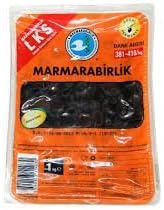 Turkish Black Olives - Marmarabirlik Luks Siyah Zeytin 800 G / 28.2 Oz, 381-410/kg Pack of 1