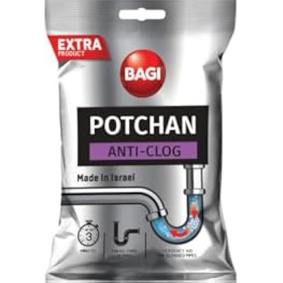 SHUMANIT Bagi Potchan Anti-Clog 70g Pack of 2, Silver