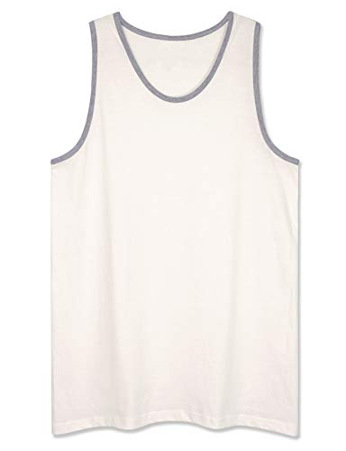 Allsense Men’s Sleeveless Tank Top – Lightweight Casual Shirt, Vintage White Grey, S