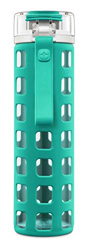 Ello Syndicate Glass Water Bottle With One-Touch Flip Lid , Mint, 20-Ounce #TOP1