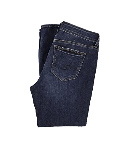 Silver Jeans Co. Womens Elyse Denim Distressed Skinny Jeans Blue 242