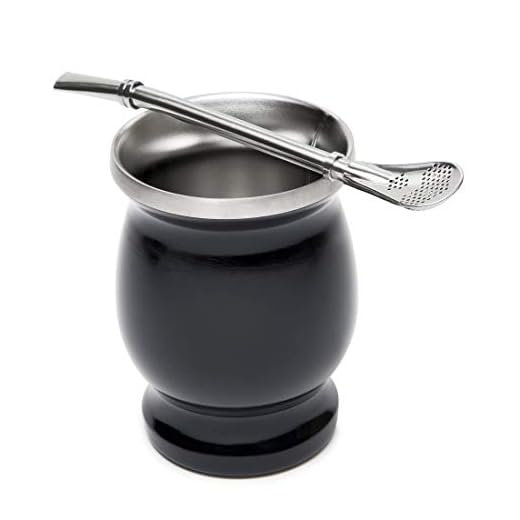 El Tigre Double-Wall Stainless Steel Yerba Mate Set - Includes Yerba Mate Gourd (Cup) With Two Bombillas and Cleaning Brush