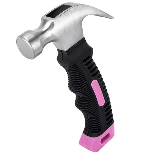 8 oz Small Claw Hammer - Mini Hammer for Women&Kids - Little Hammer for Household Projects Woodworking & DIY Tasks - Pink