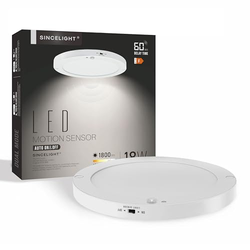 Plafonnier LED 18W automatique pour couloir et entrée avec capteur crépusculaire