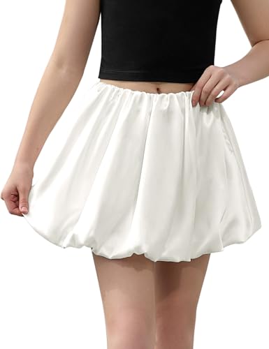 Image of Perfashion Girls Bubble Skirt Metallic Puff Balloon Cute Mini Skorts Dance Outfits with Shorts 4-13Y