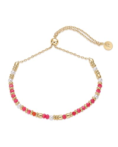 Pavoi 14K Yellow Gold Plated Colored Beaded Bracelet For Women cover
