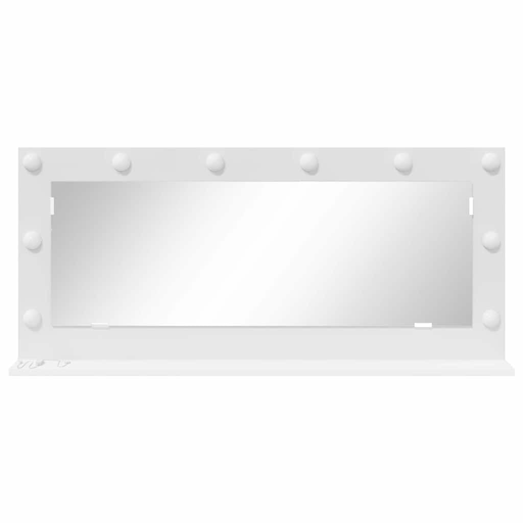 Espejo para lavabo (ángulo recto, 100 x 45 x 18 cm, con iluminación LED