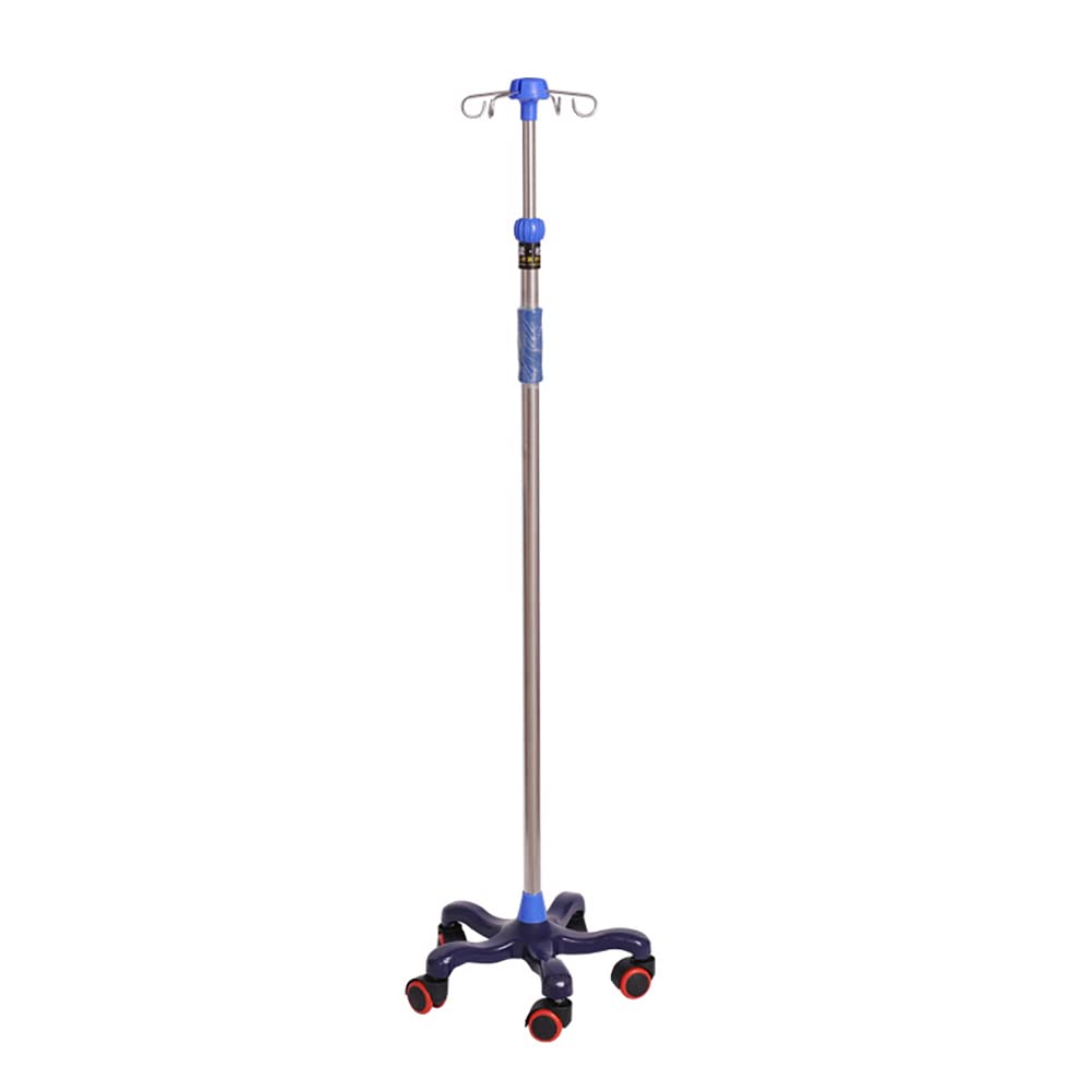 Support de perfusion intraveineuse réglable en hauteur, pied à sérum stable à 5 roulettes