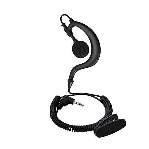 UAYESOK 3.5mm Police Receive/Listen Only Earpiece G Shape Soft Ear Hook Surveillance Headset for Two Way Radio, Radio Speaker Mic