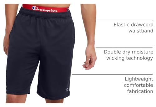 Champion Men's Sport Shorts, Standard Fit, 10 Inch Inseam, Lightweight Fabric, Moisture-Wicking, Available in Regular and Big & Tall, Navy, XX-Large - image 4