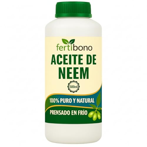 FERTIBONO Aceite de Neem 100% Puro 500 ml | Prensado en Frío – Cuidado natural para plantas sanas en hogar, jardín, terraza y oficinas