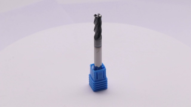 Image of 1 /4 inch 4 Flute Solid Carbide End Mill - .060 inch Corner Radius, AlTiN Coated | 35 Helix, 1 /4 inch Cutting Dia, 1 /4 inch Shank Dia, 3 /4 inch LOC, 2-1 /2 inch OAL For Milling Alloy Steel, Cast Iron, Copper