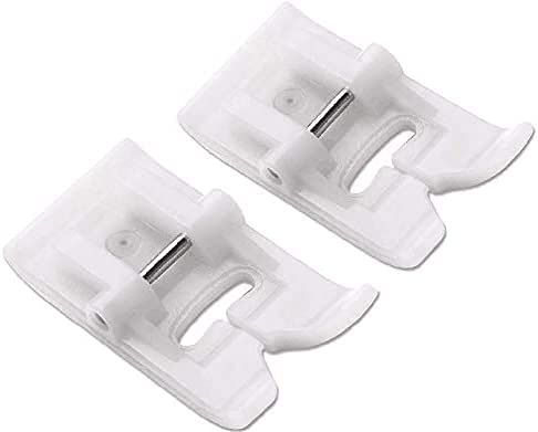 HONEYSEW 2pcs Teflon Non-Stick Zig Zag Presser Foot for All Low Shank Snap-On Brother,Babylock,Singer,Euro-Pro,Janome (New Home),Kenmore,White,Juki,Simplicity,Elna Sewing Machine