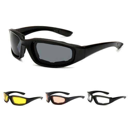 Yourkar Motorcycle Riding Goggles, Cycling Sunglasses with Soft Pad, Windproof ...