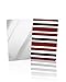 DOME-SPACE Compact Card Mirror, Unbreakable Stainless Steel Makeup Mirror Red and Grey Irregular Stripe Rectangular Handheld Small Travel Mirror for Camping, Travelling