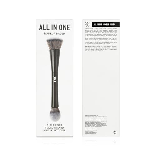 Image of PAC All in One Makeup Brush | One foundation brush, one powder brush, and two eyeshadow brushes | Compact Portable Brush Kit