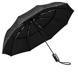 KLIM Paraguas Plegable Compacto, 9 Varillas Fibra de Vidrio