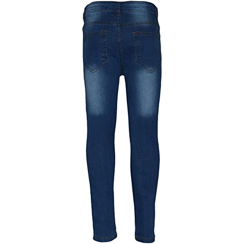 Boys Stretchy Jeans Kids Ripped Mid Blue Denim Skinny Pants Jeans Trousers 5-13-14Y3
