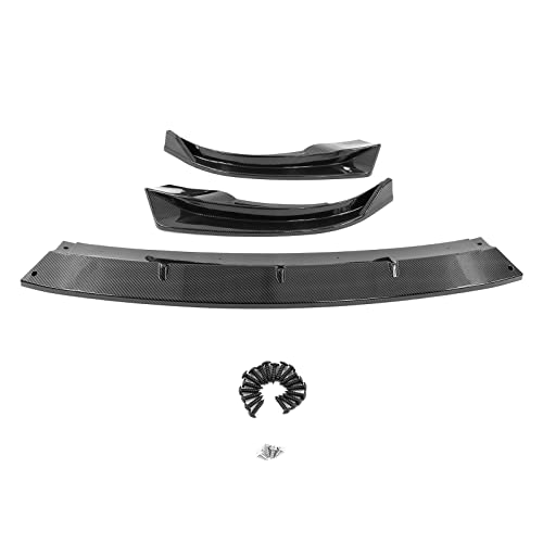 FREEMOTOR802® Front Bumper Lip, Compatible with 2020-2024 Tesla Model Y, Air Dam Chin Spoiler Splitter IKON Style PP Polypropylene Carbon Fiber Print, 2021 3PCS - Thumbnail 3