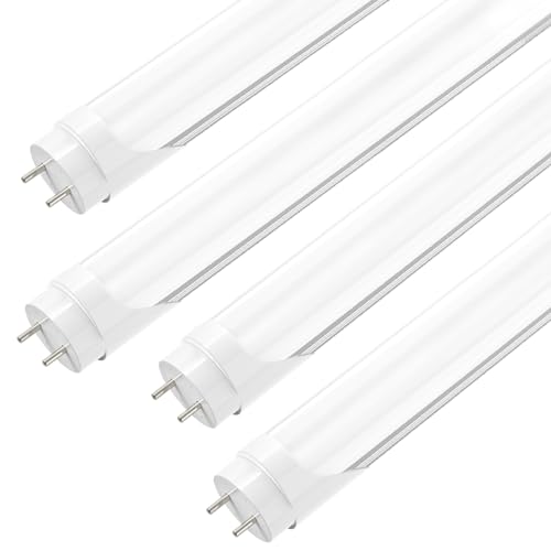JESLED 4 Pack T8 LED Bulbs 4 Foot 24W 3200LM 6000K Type A+B