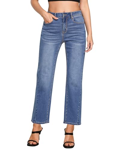 GRAPENT Straight Leg Jeans for Women High Waisted Trendy Ankle Le...