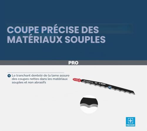Bosch 3x Lame de scie sauteuse PRO Soft Material T313AW