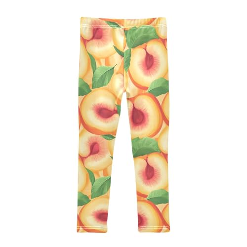 Peach Slices Fruit Girls Leggings Soft Stretch Workout Yoga Dance Pants for Kids Casual Tights2