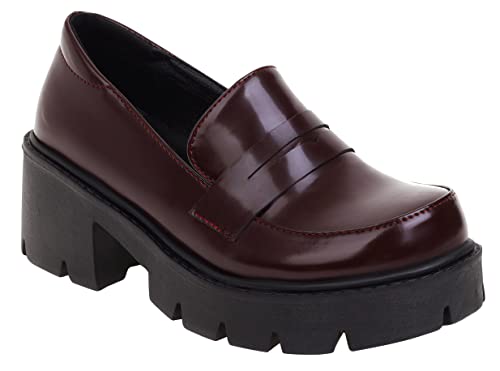 Image of Women's Platform Mary Janes Chunky Heel Ankle Strap Uniform Dress Shoes Heeled Gothic Lolita Oxfords