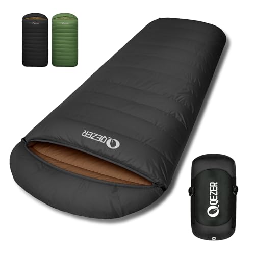 QEZER XL Sleeping Bag, Suitable for 4 Seasons Oversized Ultralight