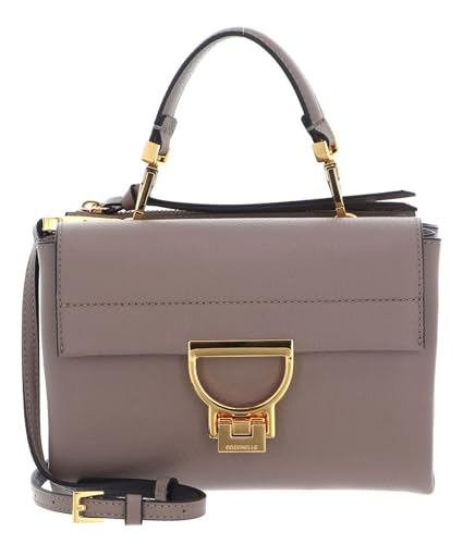 Bolso de hombro Coccinelle Arlettis en piel taupe texturizada