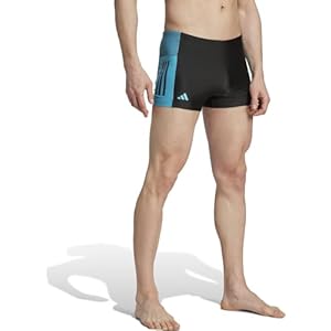 adidas Men’s Block 3s Boxer Swimsuits, Black/Fusart/Cialuc/Black, L
