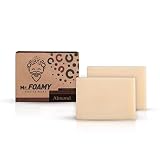 Mr. FOAMY Natural Bar Soap, Almond Soap Bars for Men Original Clean Smell Fresh, Body Hair Beard Was