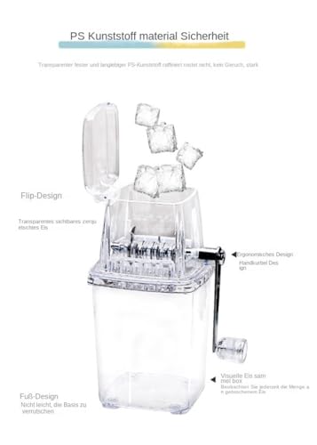 Máquina de hielo afeitada y trituradora manual para bebidas y repostería 6
