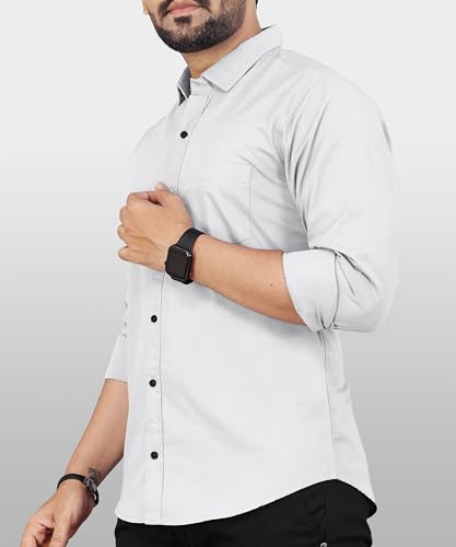 Image of Men's Cotton Full Sleeve Shirt | Regular Fit Casual & Formal Wear with Patch Pocket