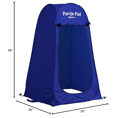 GigaTent Pop Up Pod Changing Room Privacy Tent – Instant Portable Outdoor Shower Tent, Camp Toilet, Rain Shelter for Camping & Beach – Lightweight & Sturdy, Easy Set Up, Foldable (Navy) - Thumbnail 6