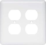 Franklin Brass W10250-W-C Stamped Round Double Duplex Wall Plate/Switch Plate/Cover, White