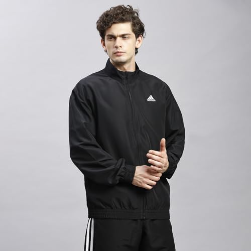 Image of Adidas Men's Corp Wv Ttop Sports Jacket - Black Durable, Lightweight, Breathable Sportswear track Jacket for Gym, Running, Fitness, Casual Activewear For All-Season