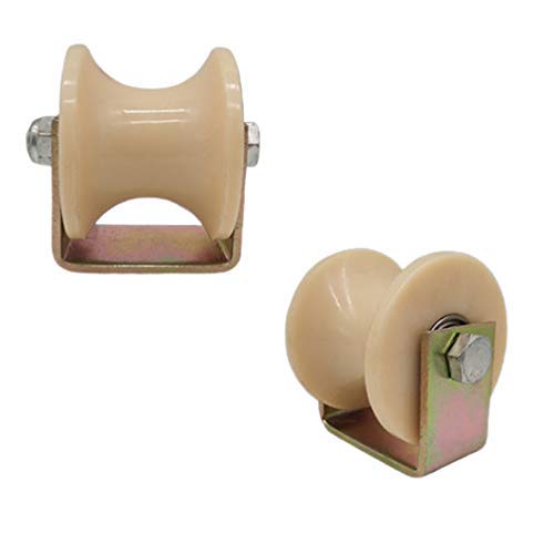 ESOUY - Ruedas de nailon resistentes con ranura tipo C, rueda de oruga para tubo redondo para maquinaria industrial, puertas correderas, portales de roca, 2 unidades